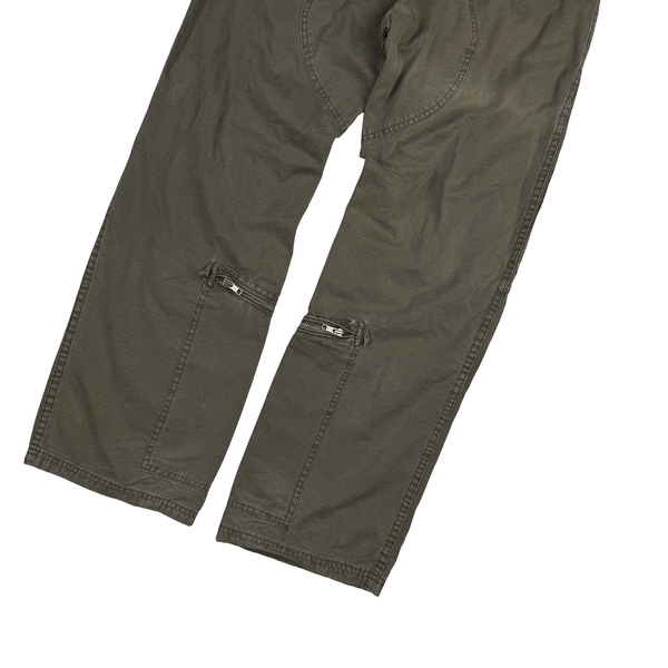Stussy Khaki Brown Garment Dyed Cargo Trousers - 30"