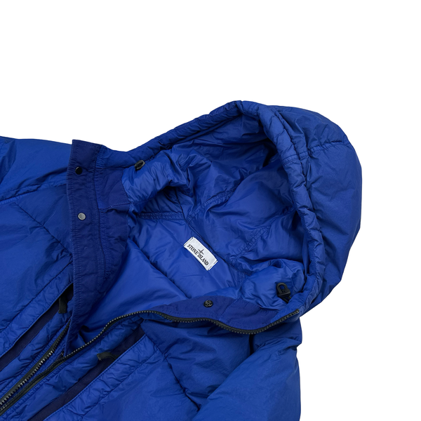 Stone Island 2023 Royal Blue Crinkle R-NY Down Puffer Jacket - XL