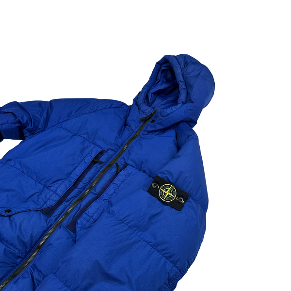 Stone Island 2023 Royal Blue Crinkle R-NY Down Puffer Jacket - XL