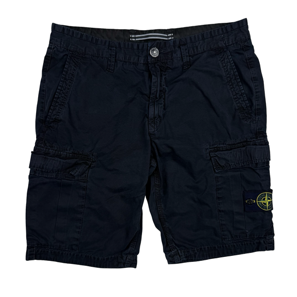 Stone Island 2019 Navy Slim Fit Cargo Shorts - 32"