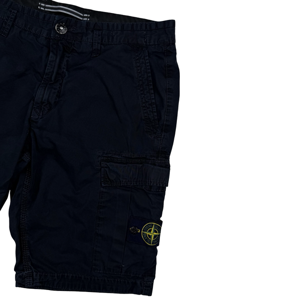 Stone Island 2019 Navy Slim Fit Cargo Shorts - 32"