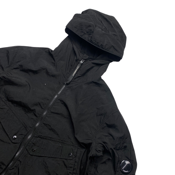 CP Company MTTN Black Nylon Lens Viewer Hooded Jacket - Medium