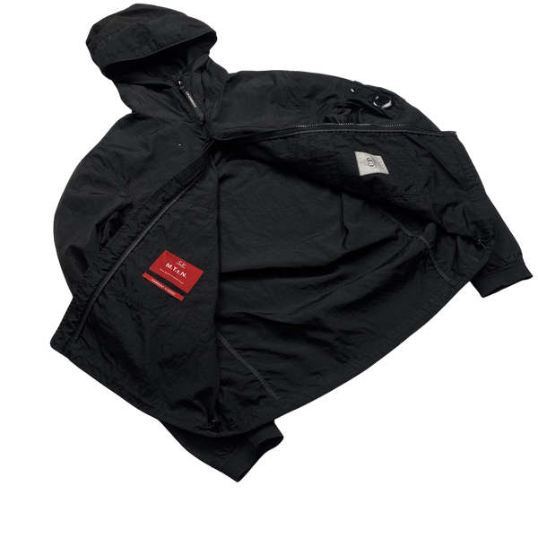 CP Company MTTN Black Nylon Lens Viewer Hooded Jacket - Medium