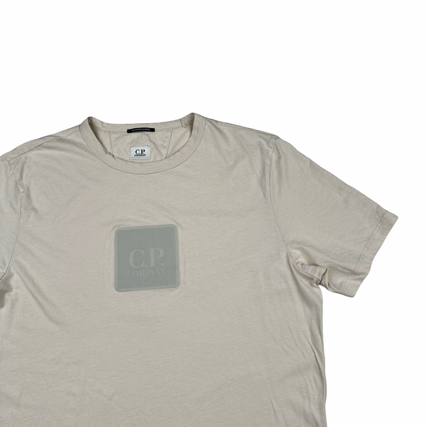 CP Beige Spellout Logo T-shirt - XL