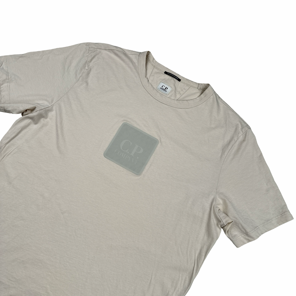 CP Beige Spellout Logo T-shirt - XL