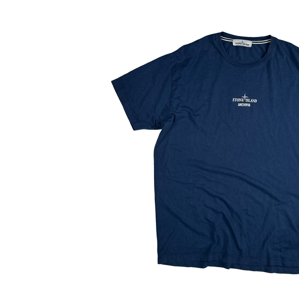 Stone Island Archivo 2019 Blue Tela Stella Graphic T Shirt - XL