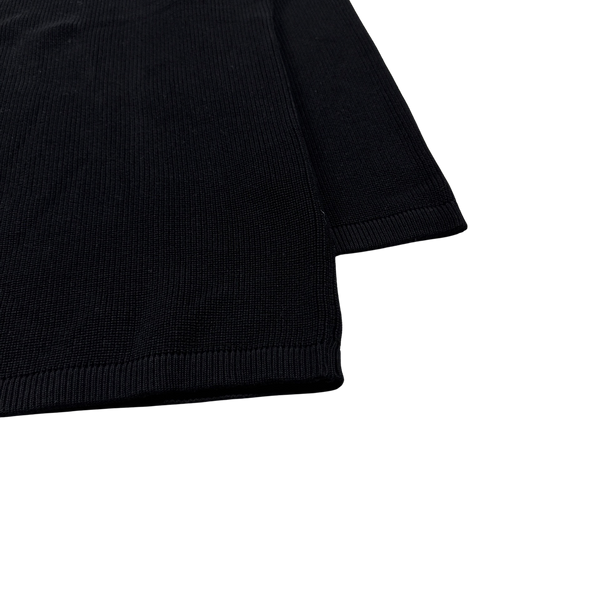 Stone Island 2023 Black Ribbed Cotton Knit Jumper - 3XL