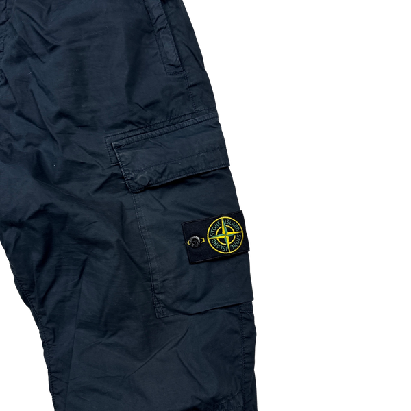 Stone Island 2022 Navy Parachute Cargo Trousers - 34"