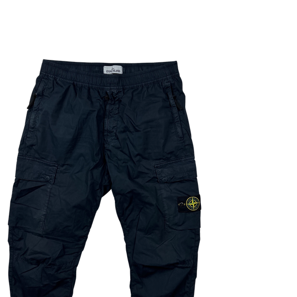 Stone Island 2022 Navy Parachute Cargo Trousers - 34"