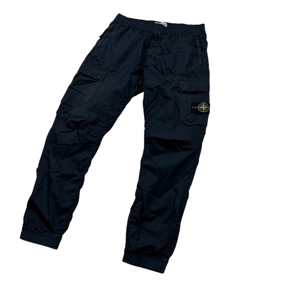 Stone Island 2022 Navy Parachute Cargo Trousers - 34"