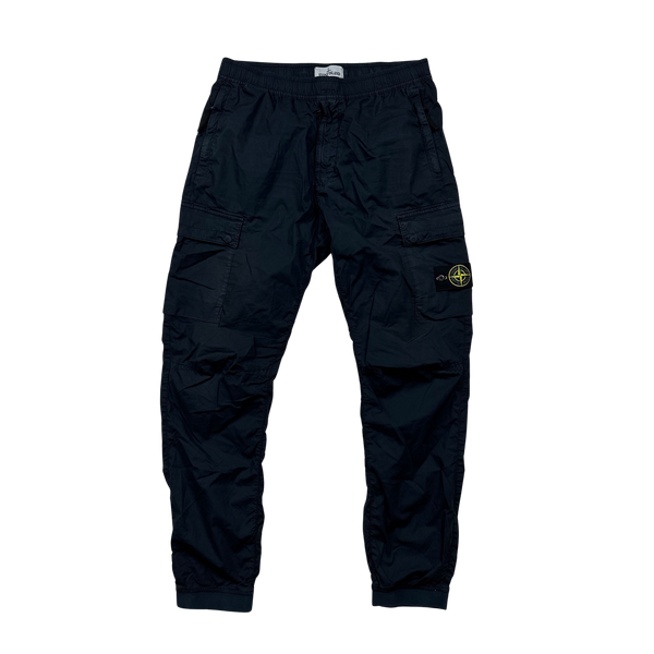 Stone Island 2022 Navy Parachute Cargo Trousers - 34"