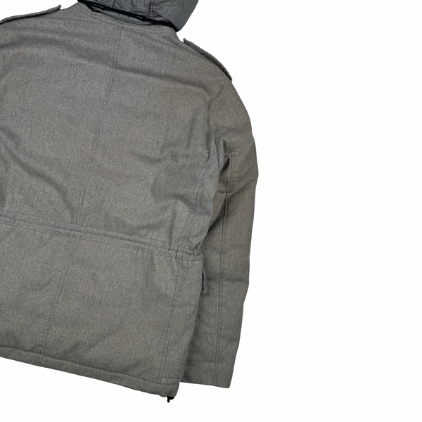 Stone Island 2014 Grey Ice Wool Blend Down Field Jacket - XL