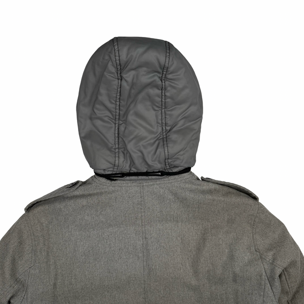 Stone Island 2014 Grey Ice Wool Blend Down Field Jacket - XL