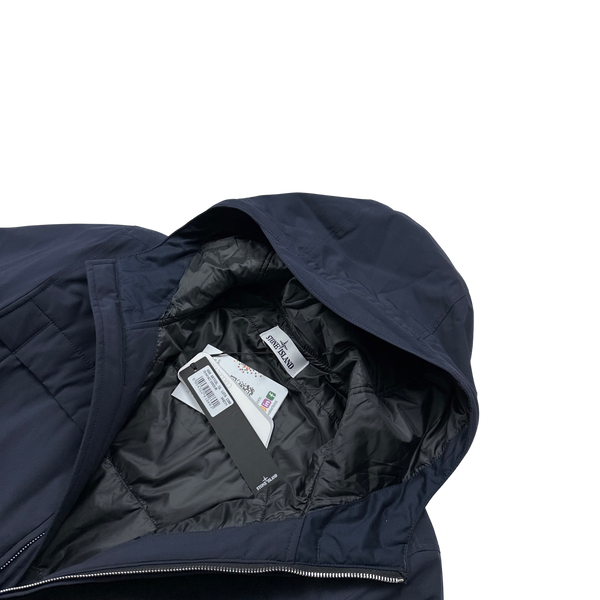 Stone Island Navy Soft Shell R E Dye Primaloft Insulation Jacket - Medium