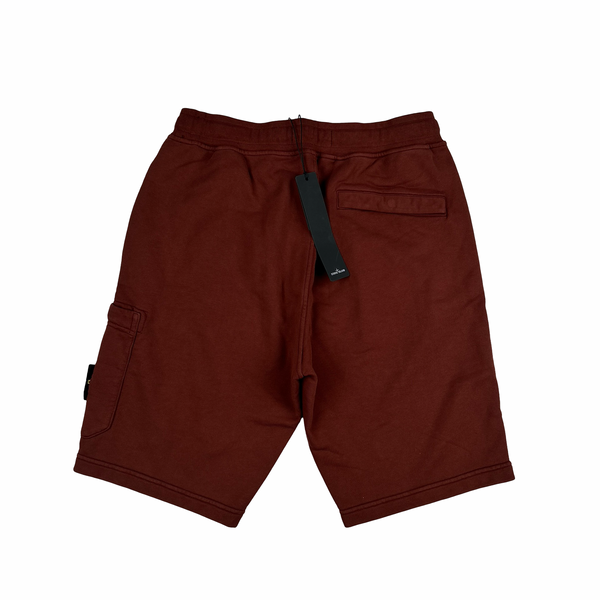 Stone Island 2023 Burgundy Cotton Cargos Shorts - Small