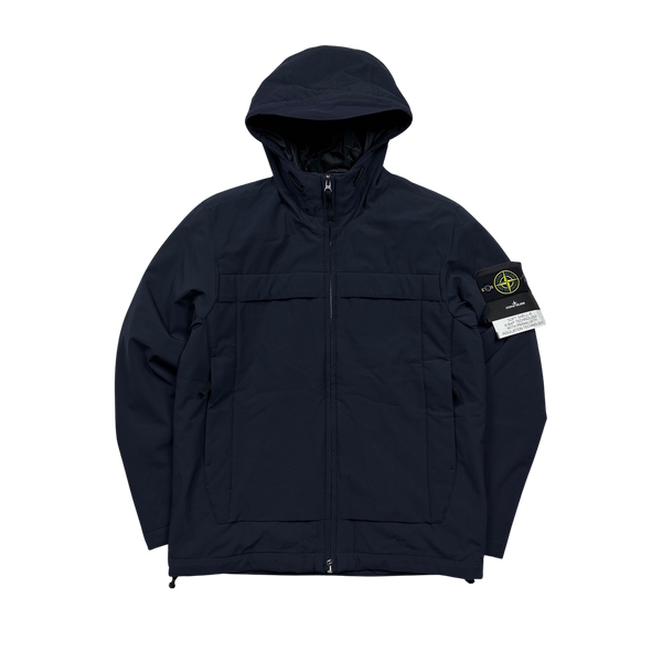 Stone Island Navy Soft Shell R E Dye Primaloft Insulation Jacket - Medium