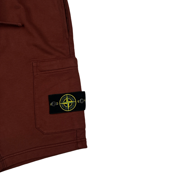 Stone Island 2023 Burgundy Cotton Cargos Shorts - Small
