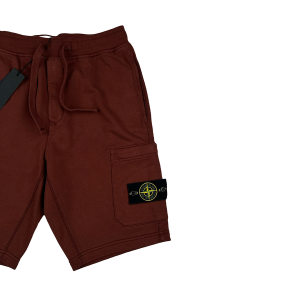 Stone Island 2023 Burgundy Cotton Cargos Shorts - Small