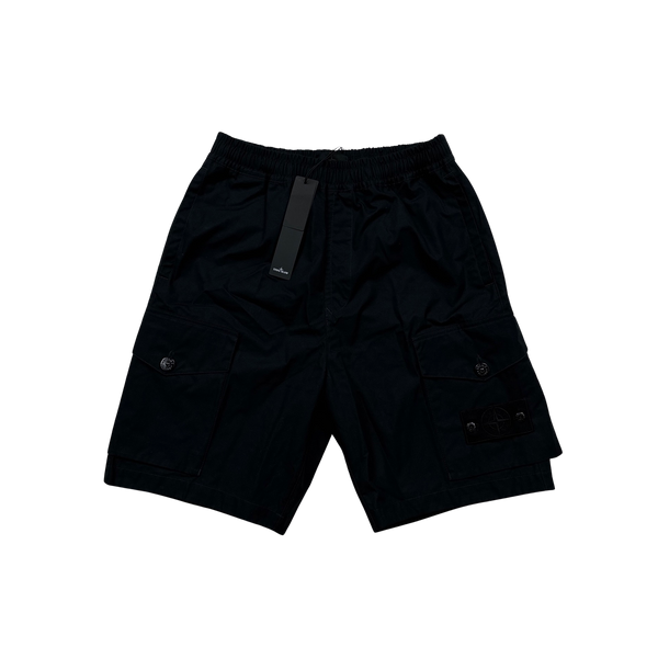 Stone Island 2023 Black Ghost Cargo Shorts - 30"