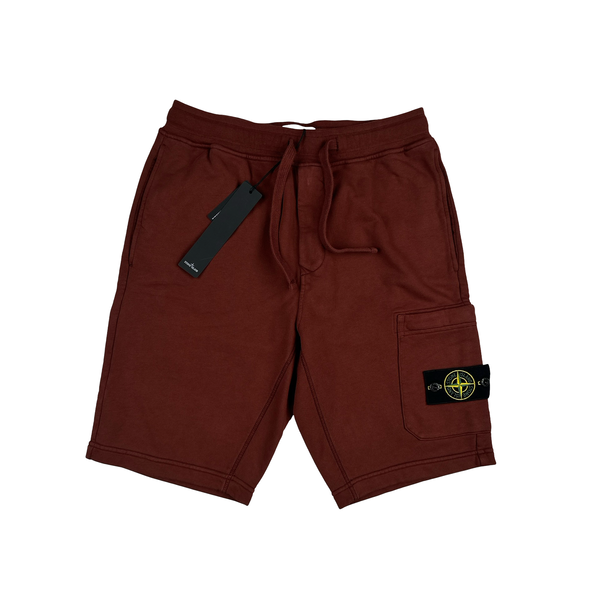 Stone Island 2023 Burgundy Cotton Cargos Shorts - Small