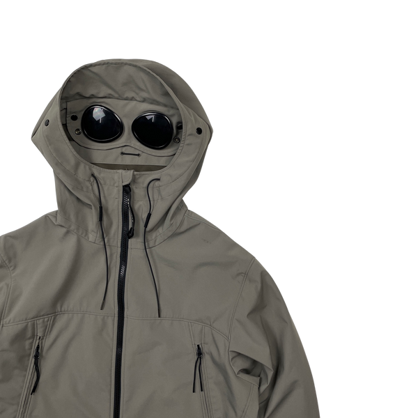CP Company Khaki Soft Shell R Goggle Jacket - Large