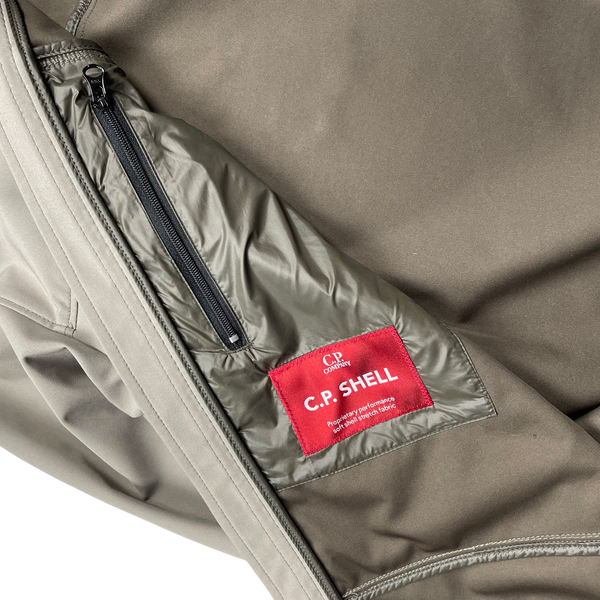 CP Company Khaki Soft Shell R Goggle Jacket - Large