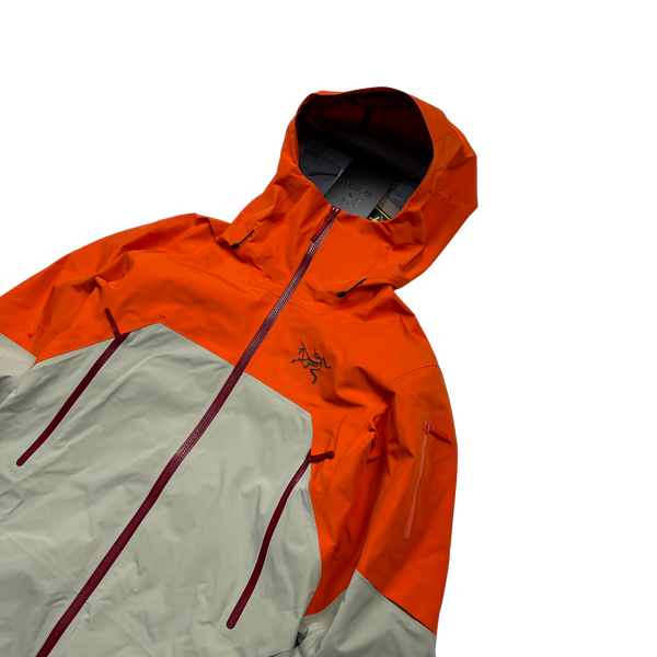Arcteryx Orange & Grey Rush Goretex Pro Waterproof Jacket - Medium