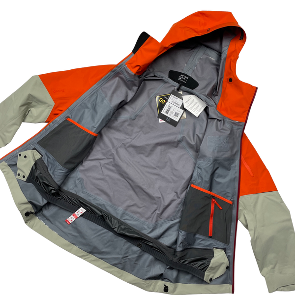 Arcteryx Orange & Grey Rush Goretex Pro Waterproof Jacket - Medium