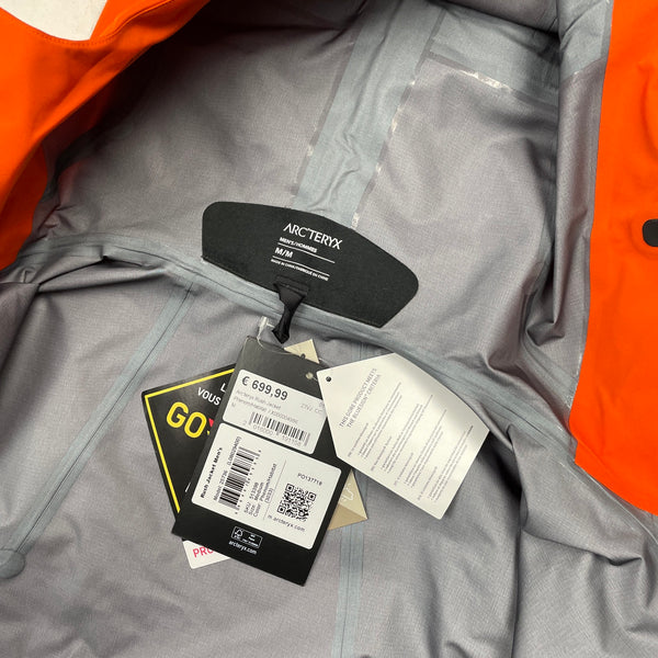 Arcteryx Orange & Grey Rush Goretex Pro Waterproof Jacket - Medium