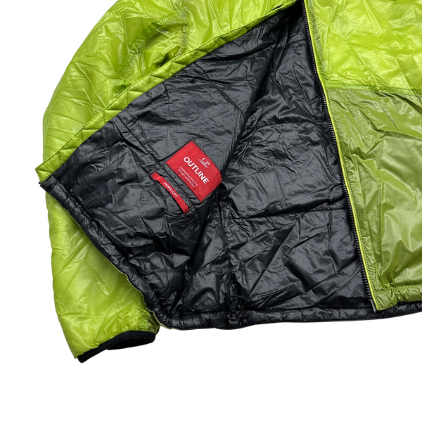 CP Company Lime Two Tone Outline Primaloft Goggle Jacket - Medium