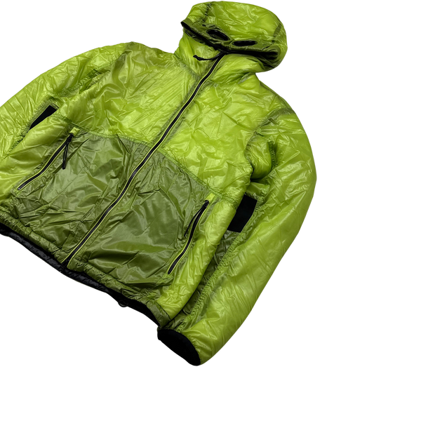 CP Company Lime Two Tone Outline Primaloft Goggle Jacket - Medium