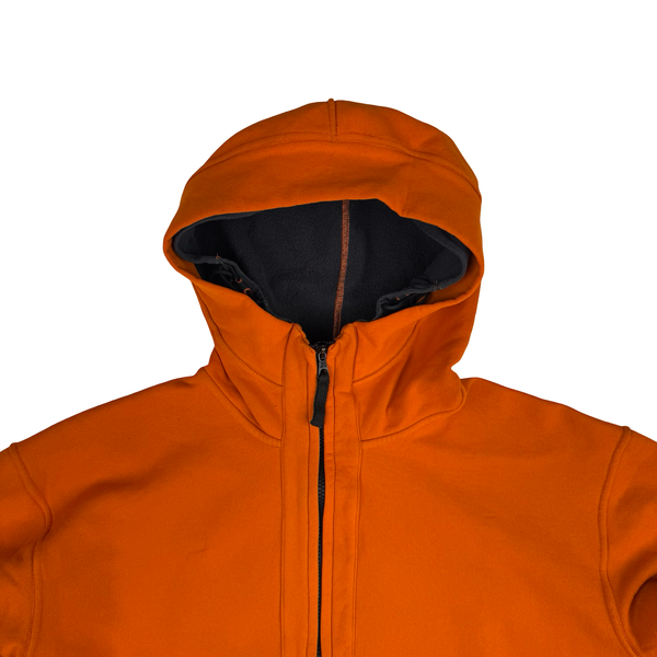 Stone Island 2003 Orange Stretch Cotton Fleece Zip Jumper - XL