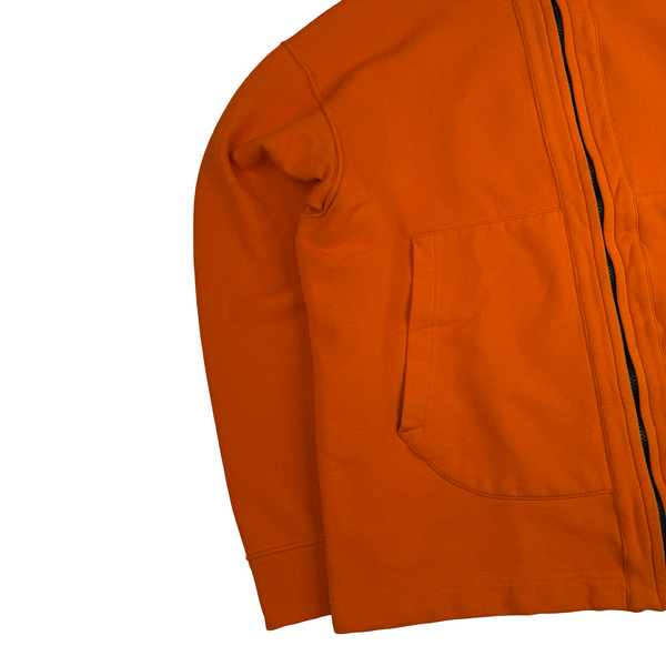 Stone Island 2003 Orange Stretch Cotton Fleece Zip Jumper - XL