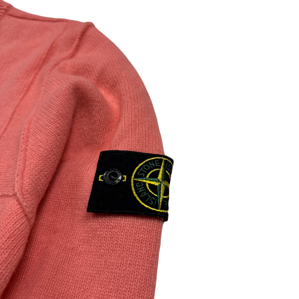 Stone Island 2022 Pink V Neck Knitted Jumper - Large