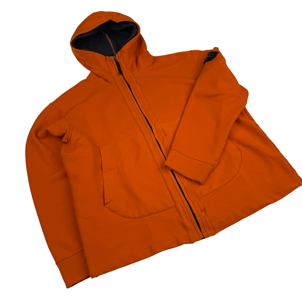Stone Island 2003 Orange Stretch Cotton Fleece Zip Jumper - XL