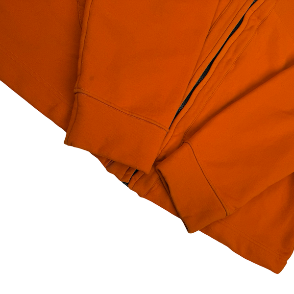 Stone Island 2003 Orange Stretch Cotton Fleece Zip Jumper - XL