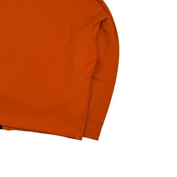 Stone Island 2003 Orange Stretch Cotton Fleece Zip Jumper - XL