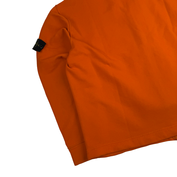 Stone Island 2003 Orange Stretch Cotton Fleece Zip Jumper - XL