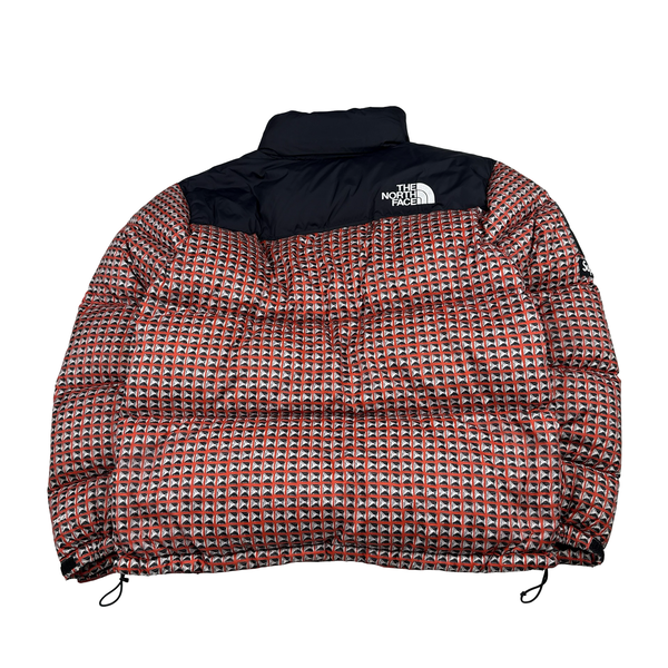North Face X Supreme 2021 Red Studded Nupste 700 Down Filled Puffer Jacket - Medium