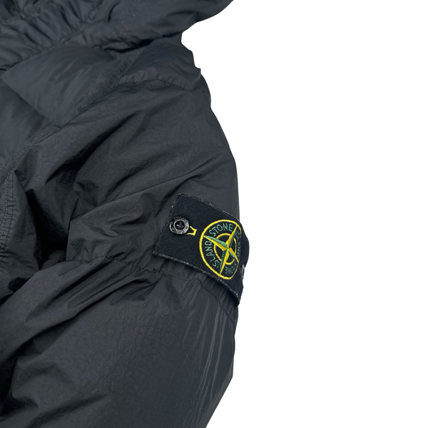 Stone Island 2022 Black Garment Dyed Crinkle Reps R-NY Down TC Puffer - Large