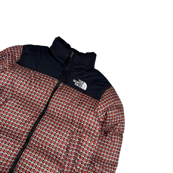 North Face X Supreme 2021 Red Studded Nupste 700 Down Filled Puffer Jacket - Medium