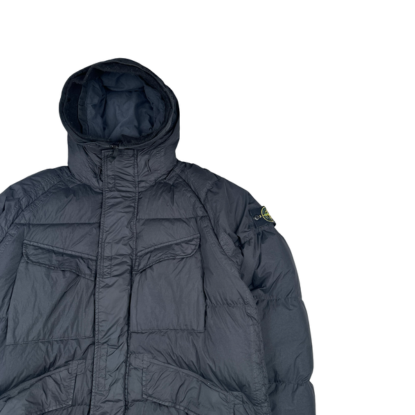 Stone Island 2022 Black Garment Dyed Crinkle Reps R-NY Down TC Puffer - Large