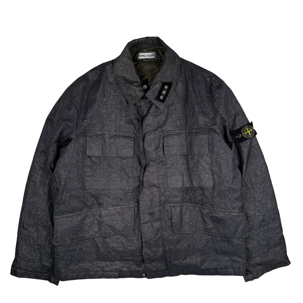 Stone Island  Grey 2000 Nylon Paper Laminated Webbing Dutch Rope Lined Jacket - XL