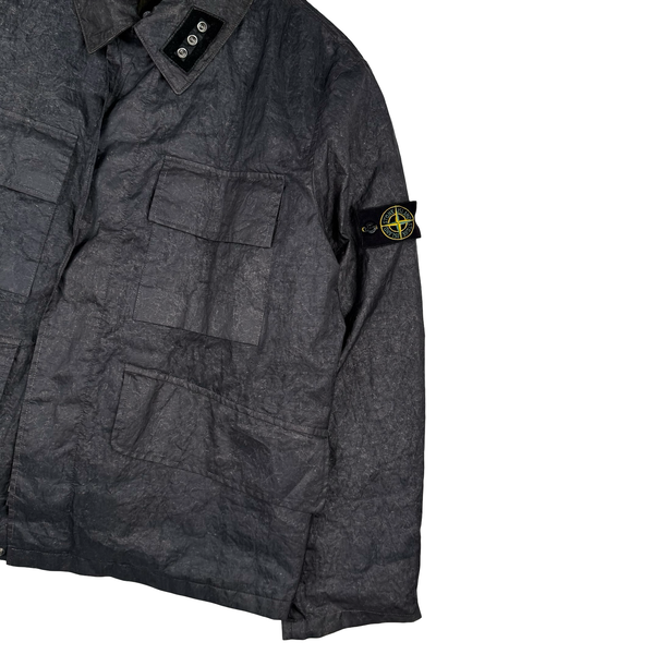 Stone Island  Grey 2000 Nylon Paper Laminated Webbing Dutch Rope Lined Jacket - XL