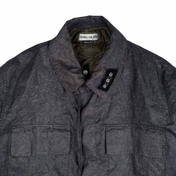 Stone Island  Grey 2000 Nylon Paper Laminated Webbing Dutch Rope Lined Jacket - XL