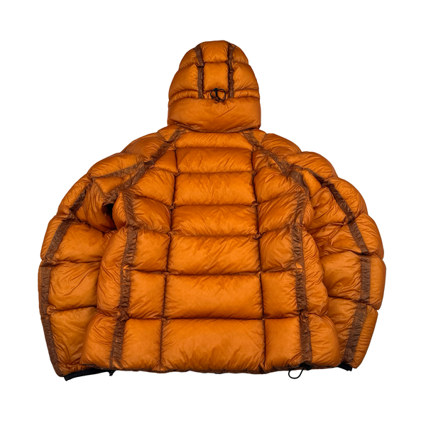 CP Company Orange Down Filled DD Shell Lens Viewer Puffer Jacket - Large
