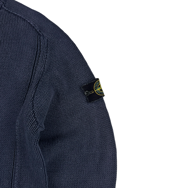 Stone Island Vintage 2001 Navy Heavyweight Cotton Knit Pullover - XL