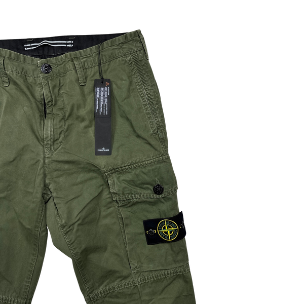 Stone Island Khaki Cargo Slim Fit Cargo Trousers - 30"