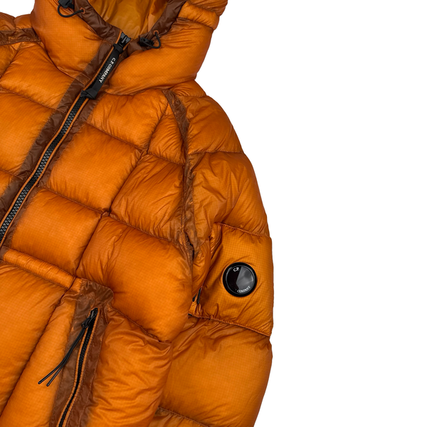 CP Company Orange Down Filled DD Shell Lens Viewer Puffer Jacket - Large