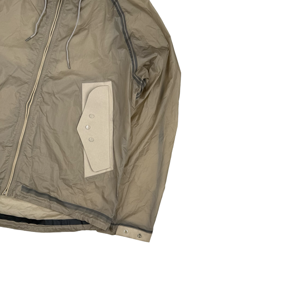 Ten C Beige Transparent Lightweight Short Combo Bonded Parka Jacket - Large (50)